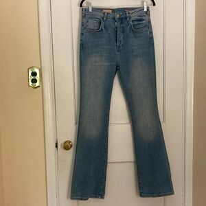 Anthropologie Pilcro button-fly high-waisted light wash flare jeans